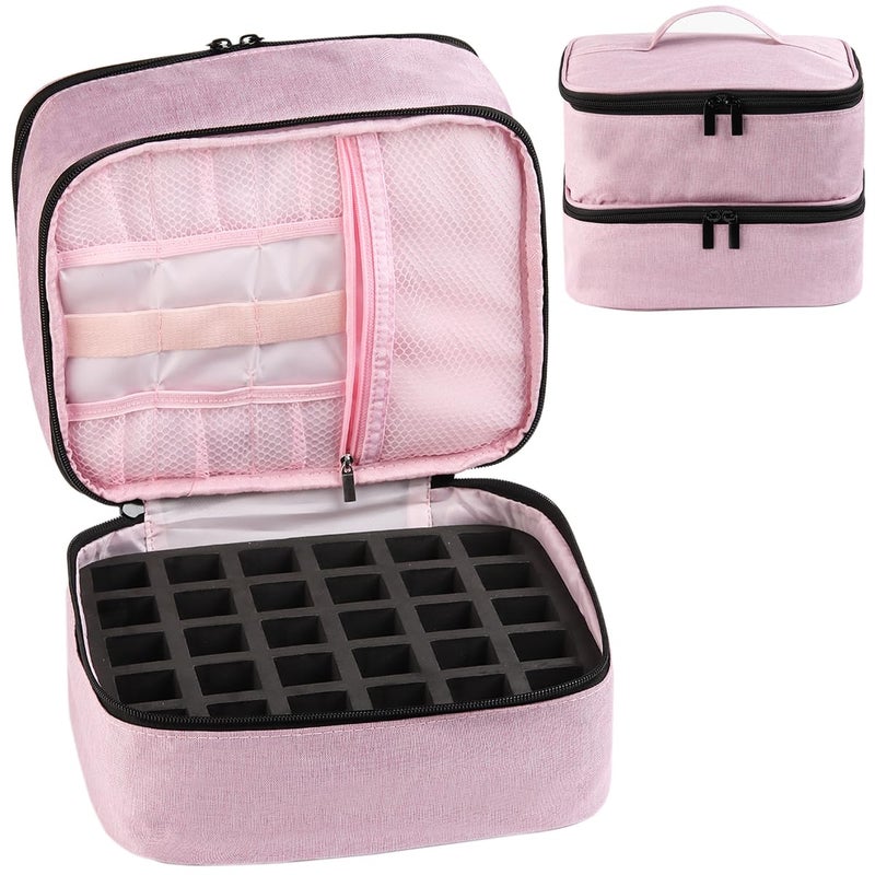 Fcozpjk Nail Polish Organizer Carrying Case Holds 30 Bottles 15ml  05 floz and Nail Lamp Dryer Professional Storage Organizer Holder Manicure Kit Storage Bag